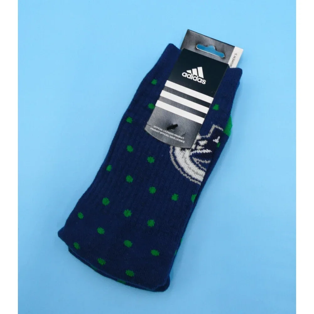 Vancouver Canucks Crew Socks Womens One Size Adidas Blue Hockey‎ NHL Mid Y2K